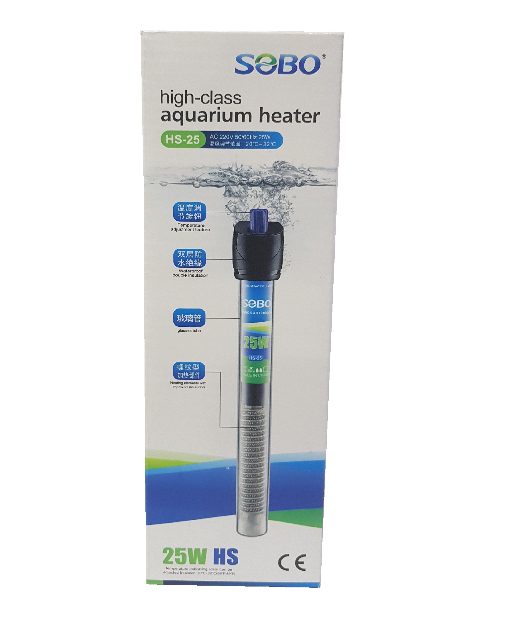 Calefactor Sobo 25W vidrio HS-25